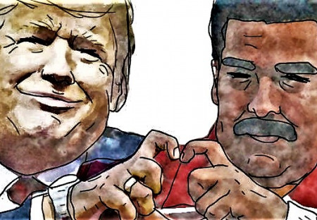 Demonstrace před Velvyslanectvím USA v Praze - Ruce pryč od Venezuely!