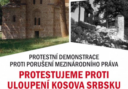 Pozvánka na demonstraci proti vyhlášení Kosova
