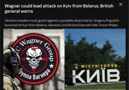 Sky News: Wagnerovy PMC mohou zaútočit na Kyjev z Běloruska