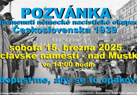 Připomenutí okupace Českoslovnska 1939