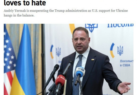 Washington nesnáší Andrije Jermaka (loutkovodiče Zelenského)