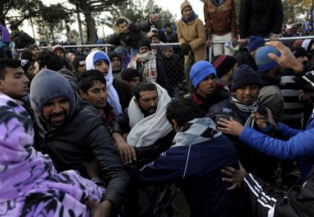 Nepokoje imigrantů v Idomeni