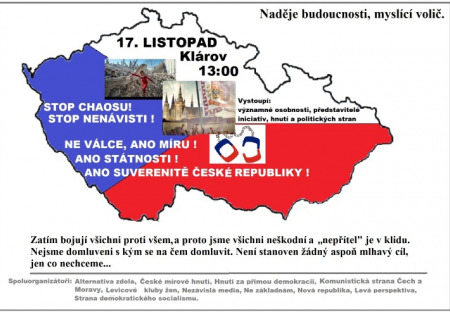 Pozvánka: Naděje budoucnosti - myslící volič - 17. listopad - 13:00 - Praha - Klárov