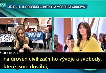 Giorgia Meloni - protest proti ilegální mešitě